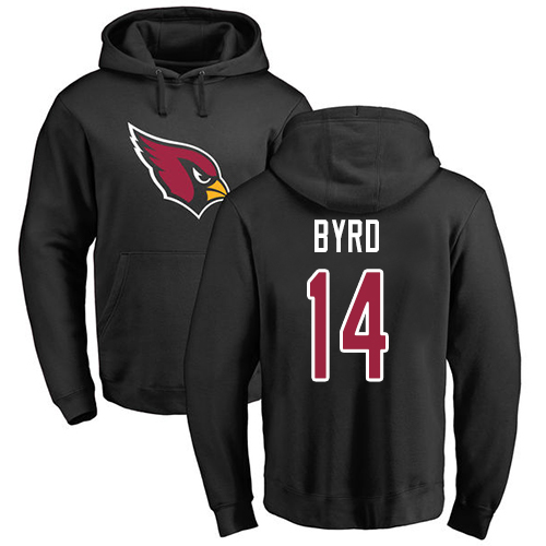 Arizona Cardinals Men Black Damiere Byrd Name And Number Logo NFL Football #14 Pullover Hoodie Sweatshirts->nfl t-shirts->Sports Accessory